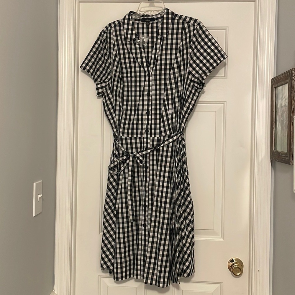 New W/O Tags Short Sleeve Check Occasion Dress
